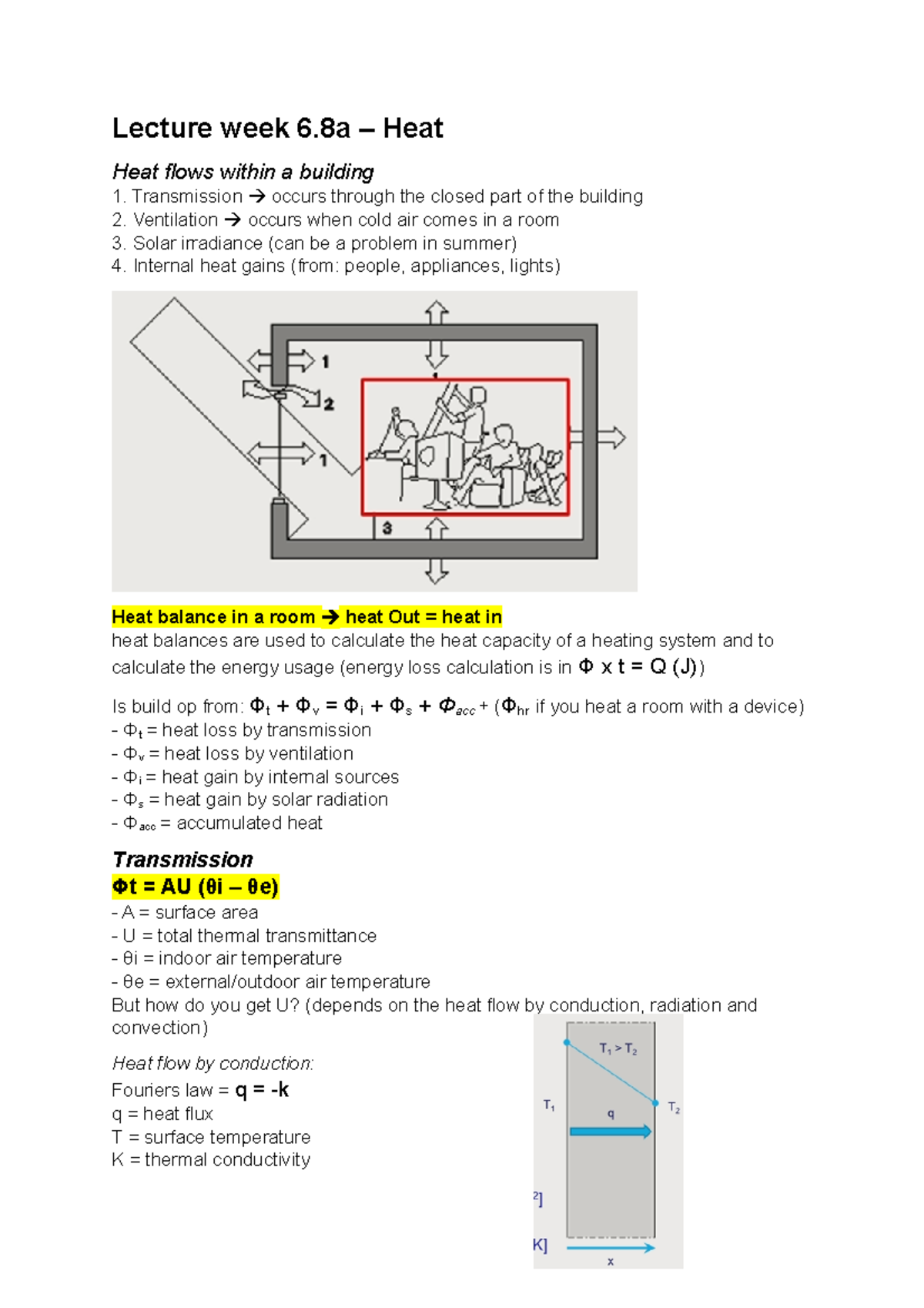 Heating Ibpm Exam - Lecture Week 6 – Heat Heat Flows Within A Building ...