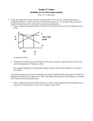 Problem Set 3 ECON 101 - assignment - Regan O'Connor Problem Set #3 ...