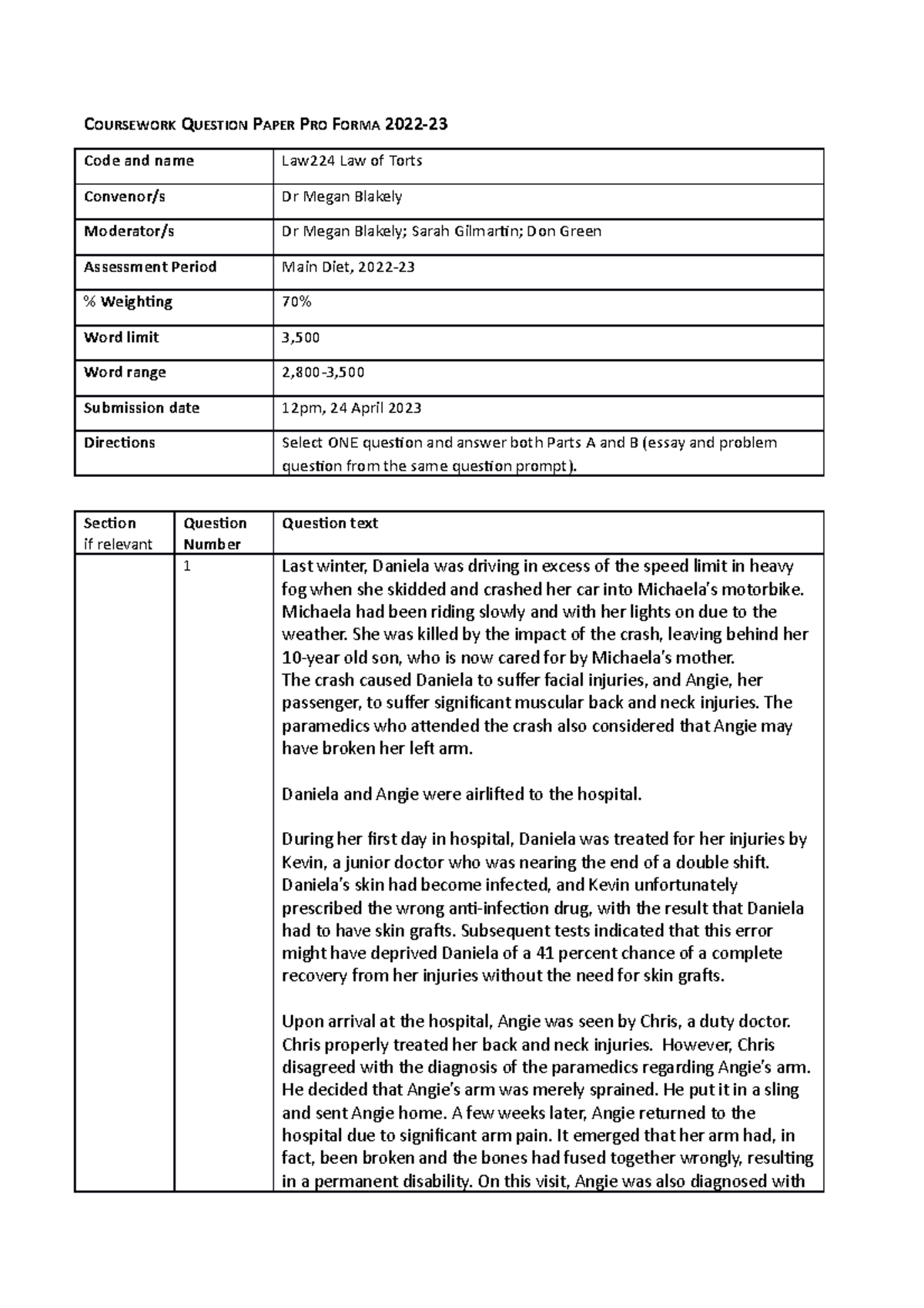Law 224 Main Cw 2023 Tutorial Work Coursework Question Paper Pro Law 224 Main Cw 2023 Tutorial Work Coursework Question Paper Pro