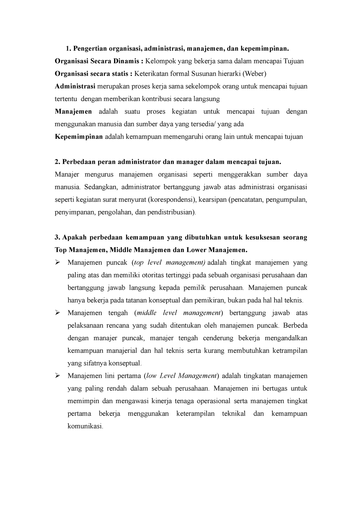 Materi Pengantar Administrasi - Pengertian Organisasi, Administrasi ...