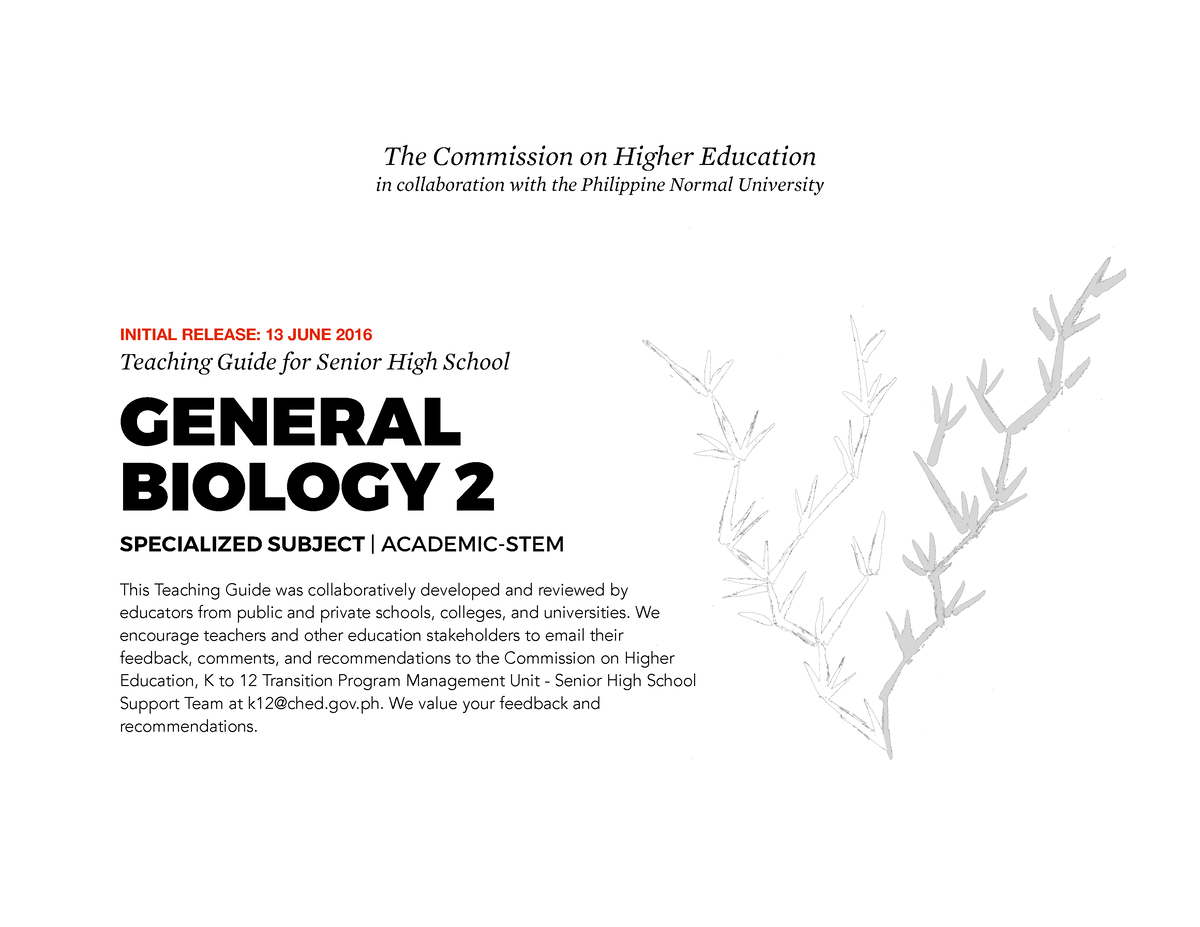 SHS TG - General Biology 2 - Teaching Guide For Senior High School ...