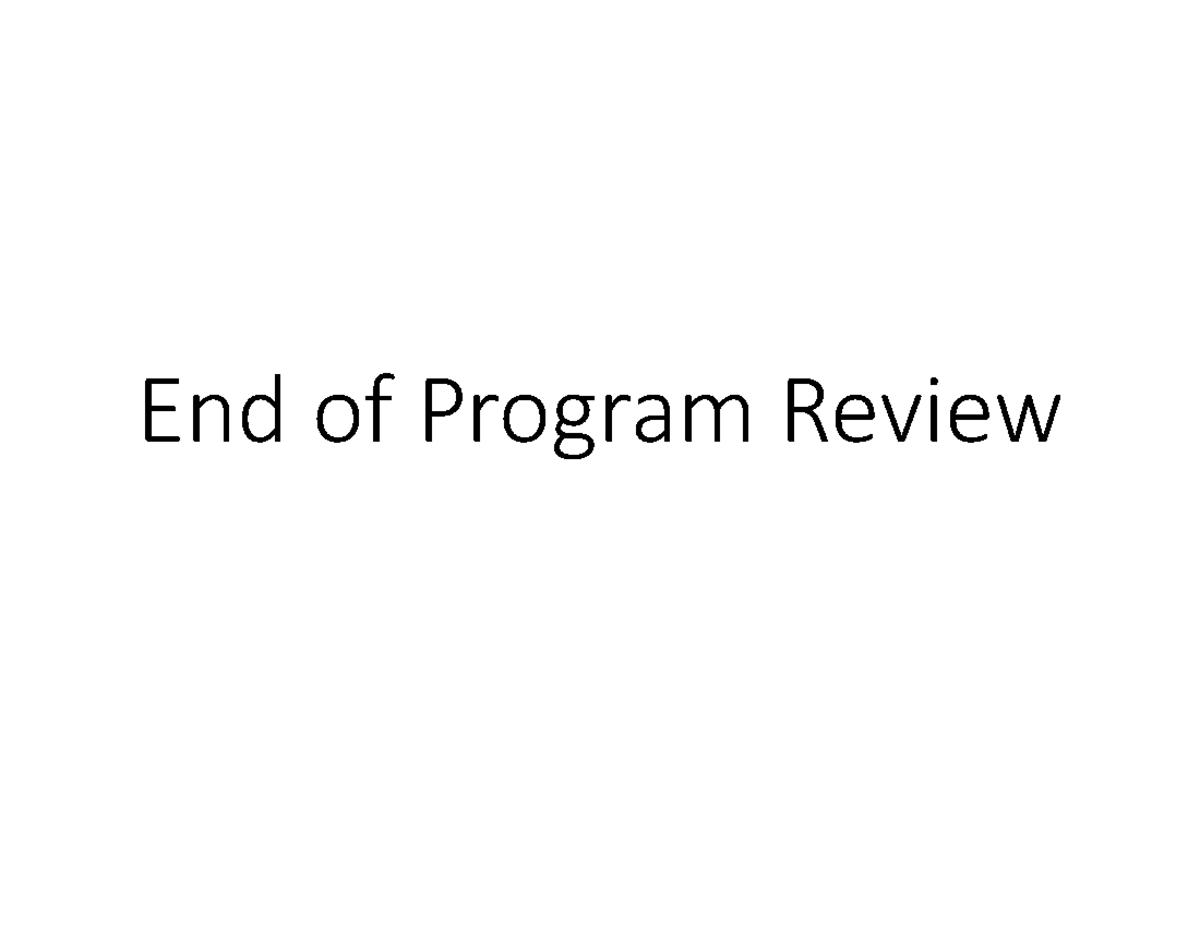 End of Program Review - More than just Chemistry! Microbiology ...
