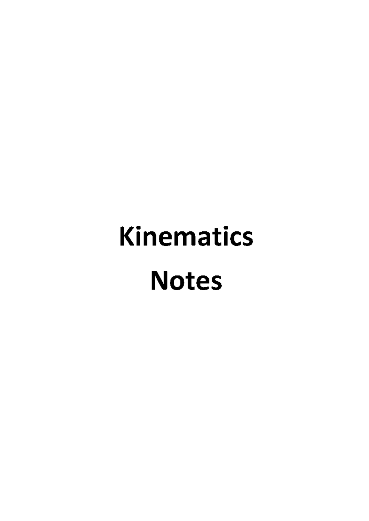Year 11 Physics Notes - ACE HSC Course - Kinematics Notes Scalar ...