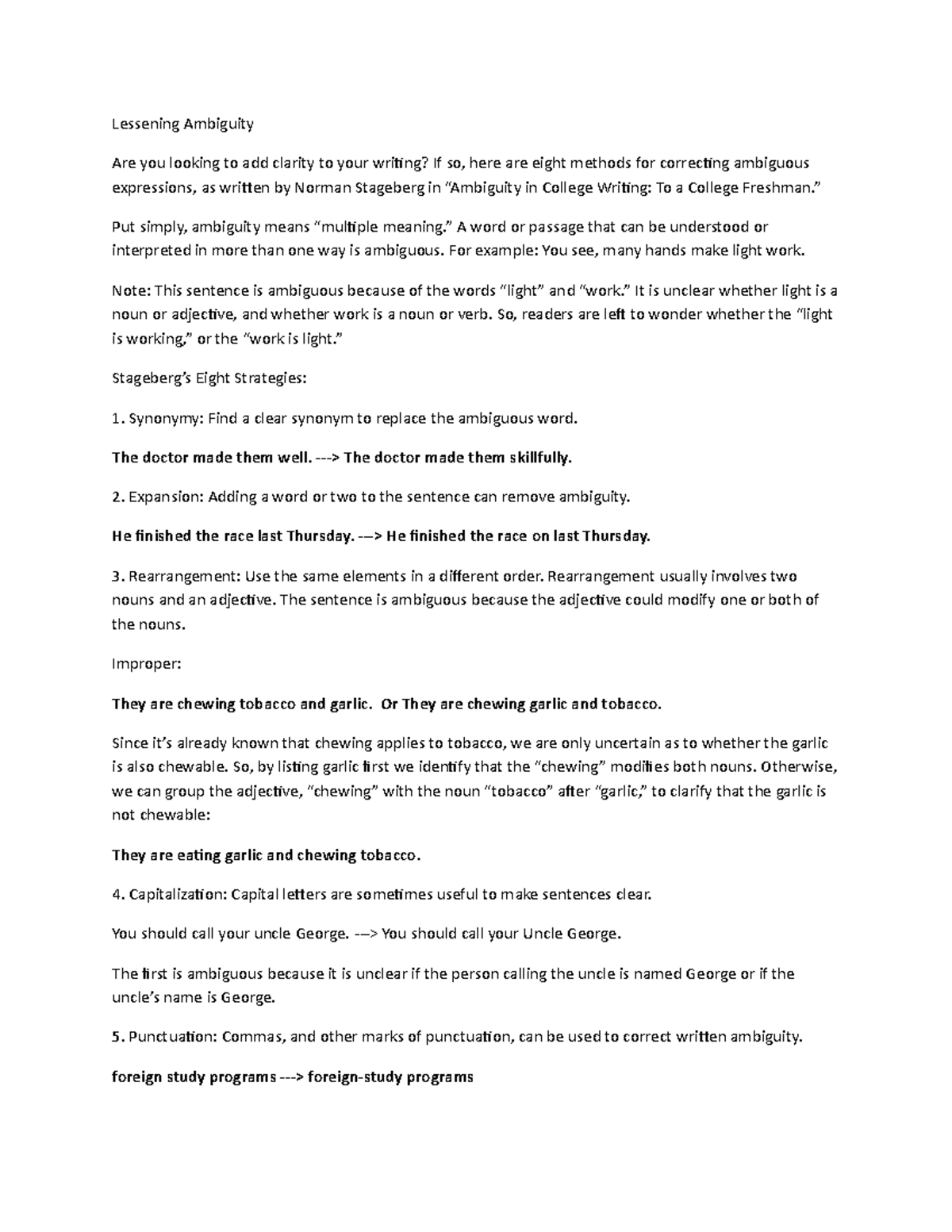 Avoiding Ambiguity english is life Lessening Ambiguity Are you