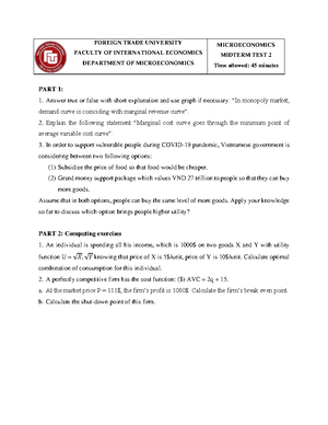 Practice Multiple Choice Chapter 1 Ten P - Microeconomics 1 - NEU - Studocu