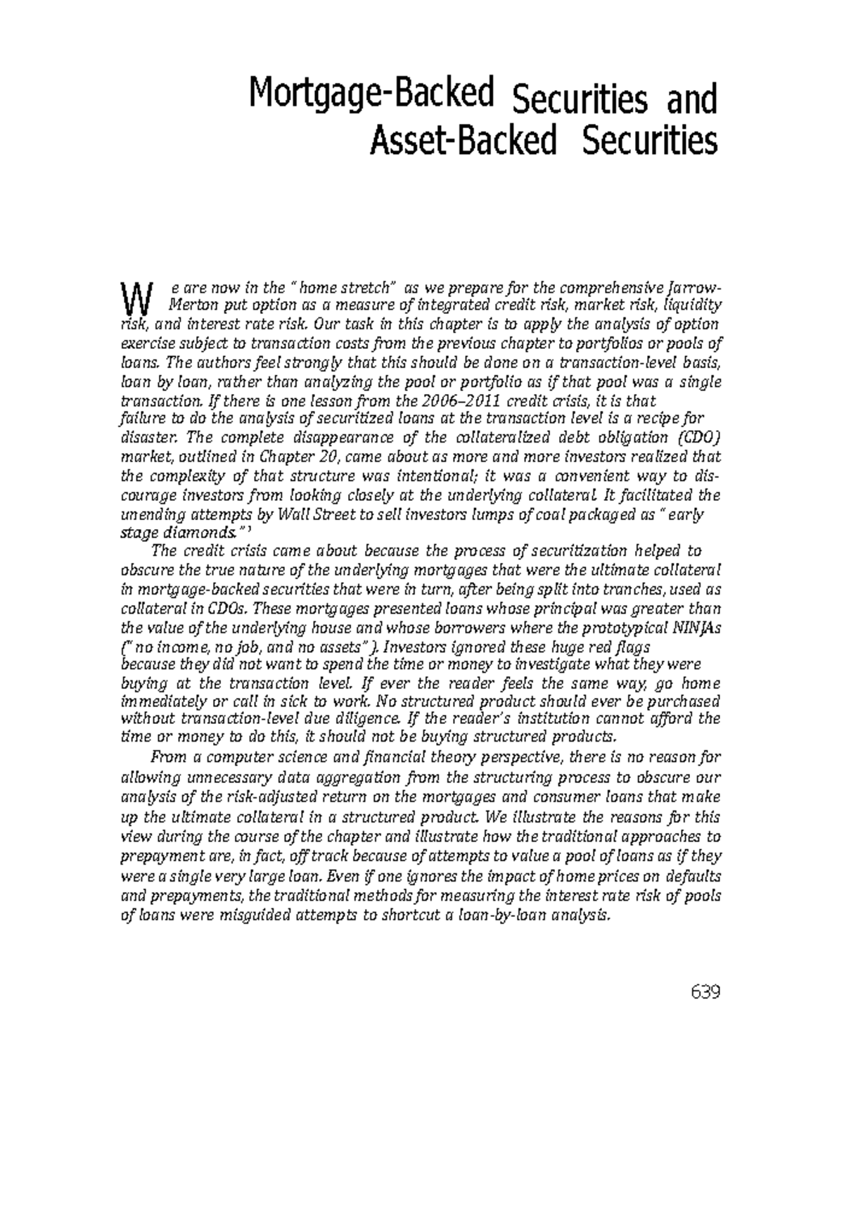 50 Financial Risk Management MortgageBacked Securities and Asset