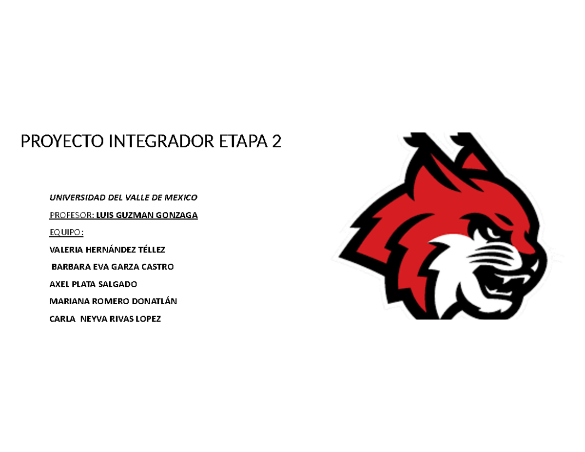 Proyecto Integrador Etapa 2 Proyecto Integrador Etapa 2 Universidad