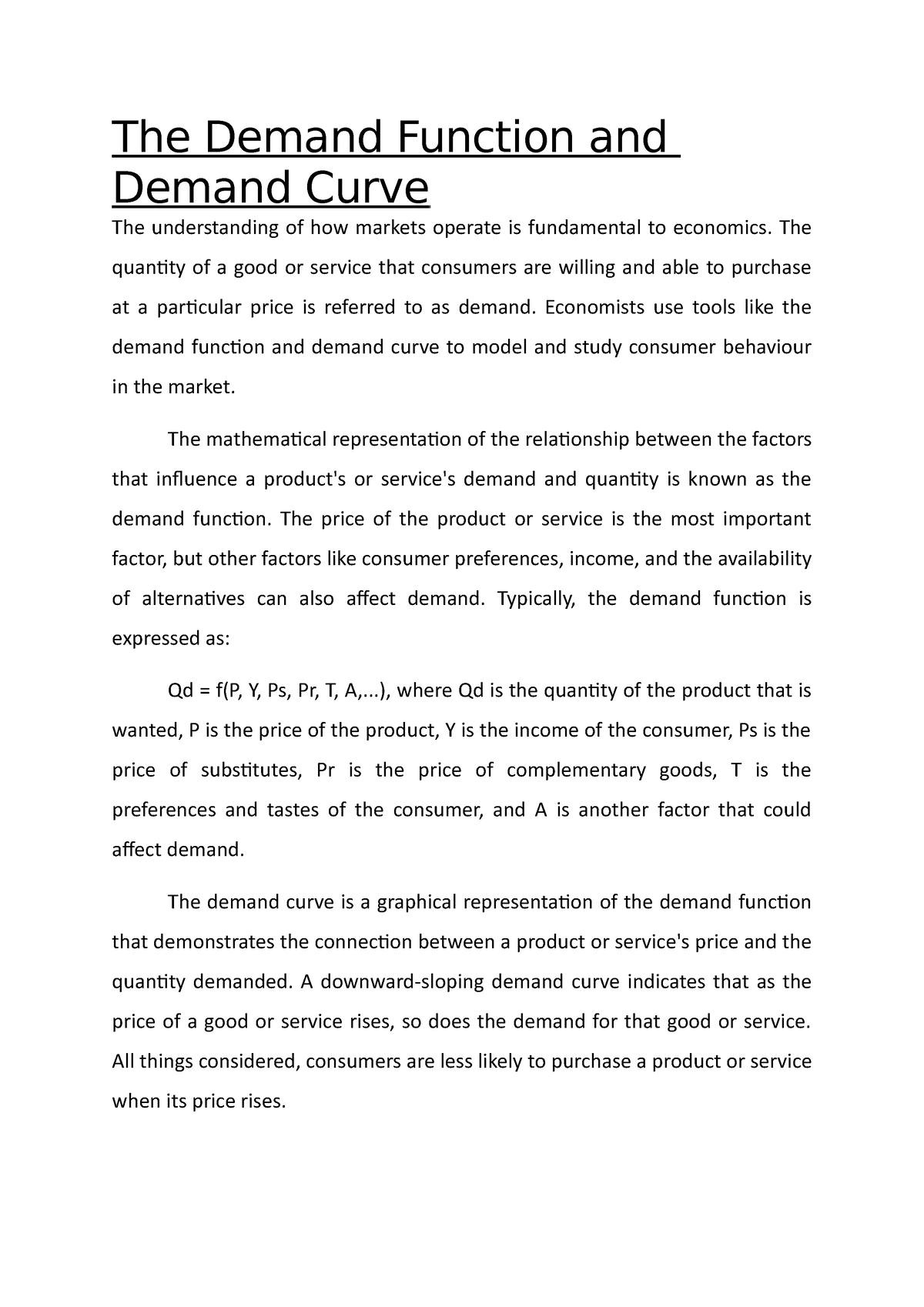 the-demand-function-and-demand-curve-the-demand-function-and-demand