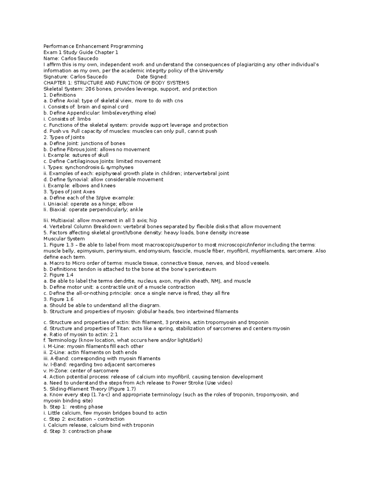 Ch.1 Study Guide PEP - Performance Enhancement Programming notes to ...