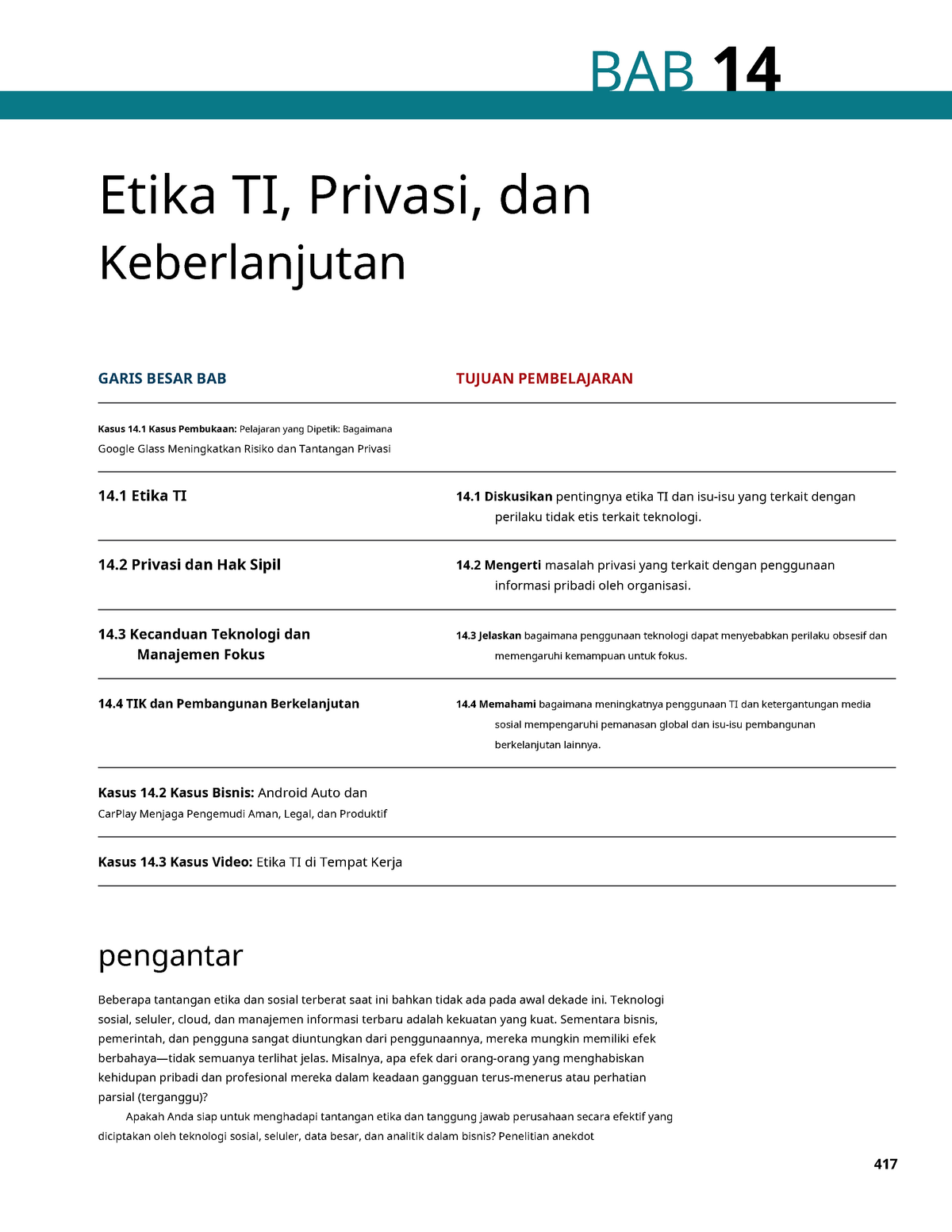 BAB 14 INDO Sistem Teknologi Dan Informasi - BAB 14 Etika TI, Privasi ...