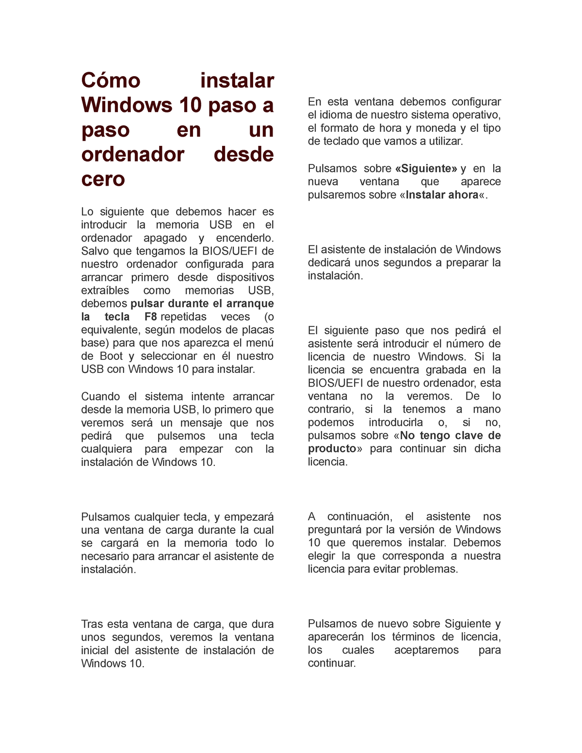 Cómo Instalar Windows 10 Paso A Paso En Un Ordenador Desde Cero Cómo Instalar Windows 10 Paso 0617