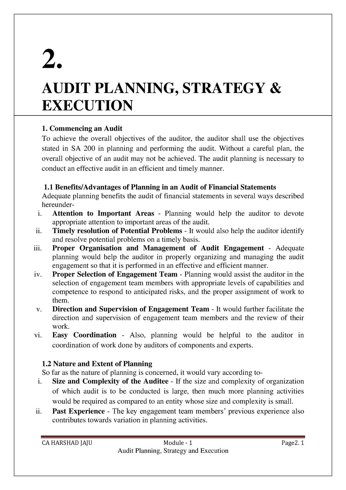 CA Final Audit Ch 2 - Ca harshad jaju handwriting noted - CA HARSHAD ...