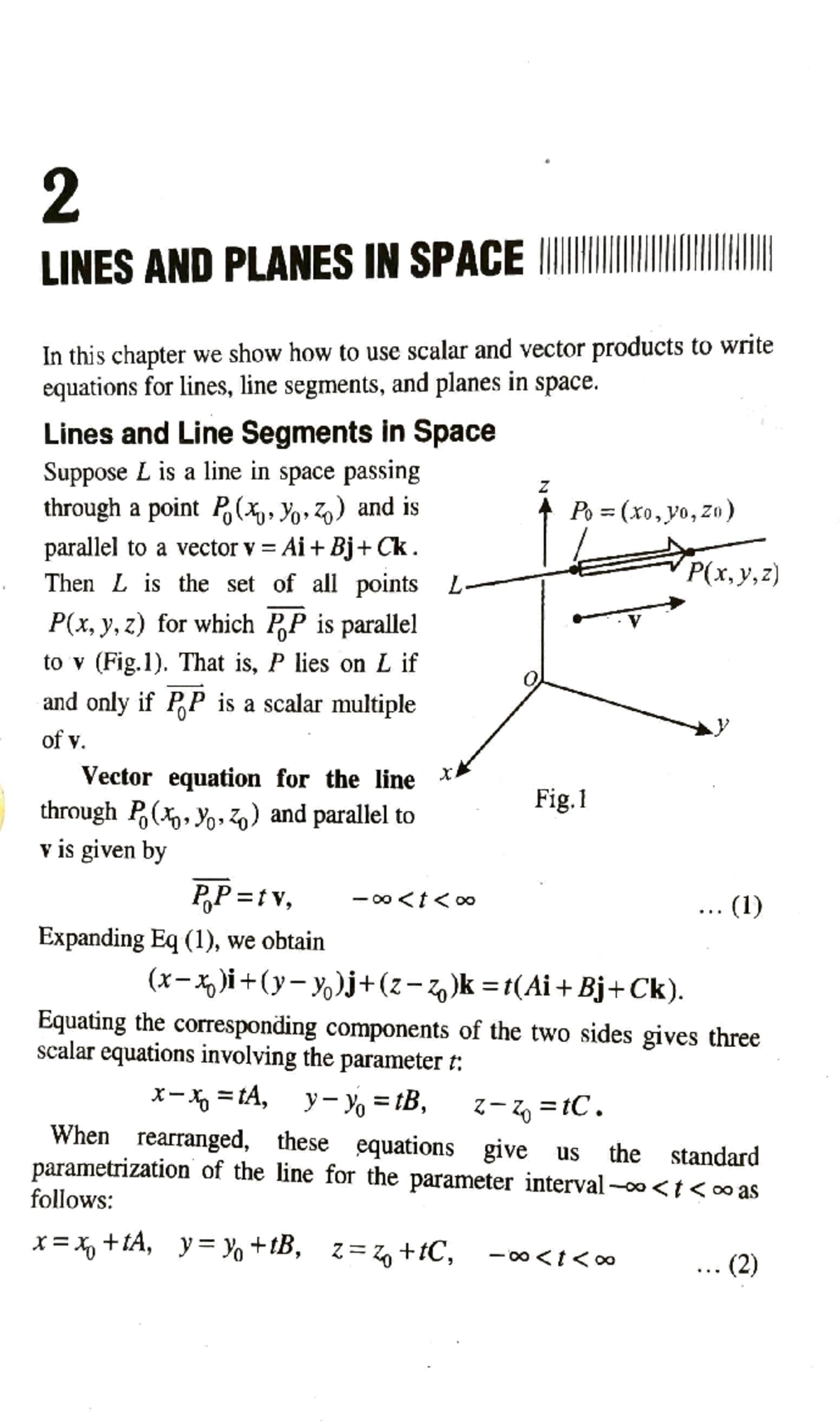 Lines and planes in space and it's equations 2 LINES AND PLANES IN