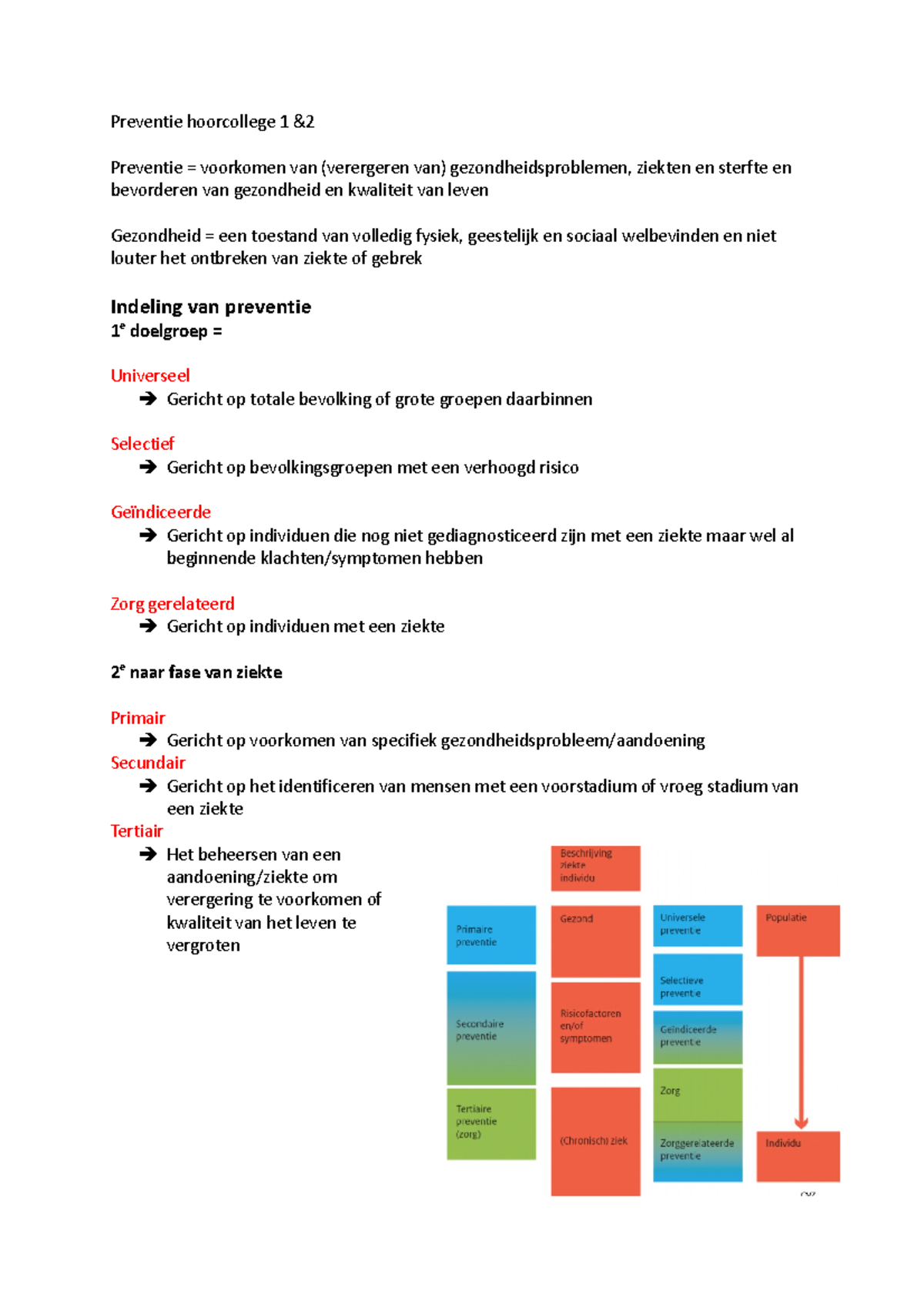 Preventie Hoorcolleges Week 1 - Preventie Hoorcollege 1 & Preventie ...