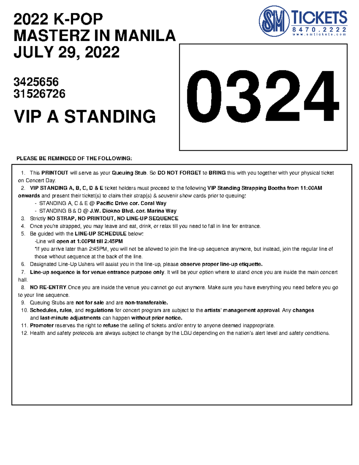 Queue Number - 123 - 2022 K-POP MASTERZ IN MANILA JULY 29, 2022 3425656 ...