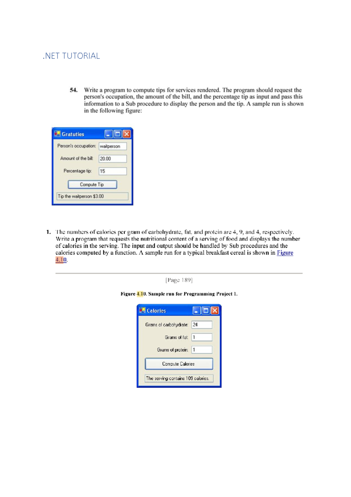 .NET Tutorial procedures - .NET TUTORIAL 54. Write a program to compute ...