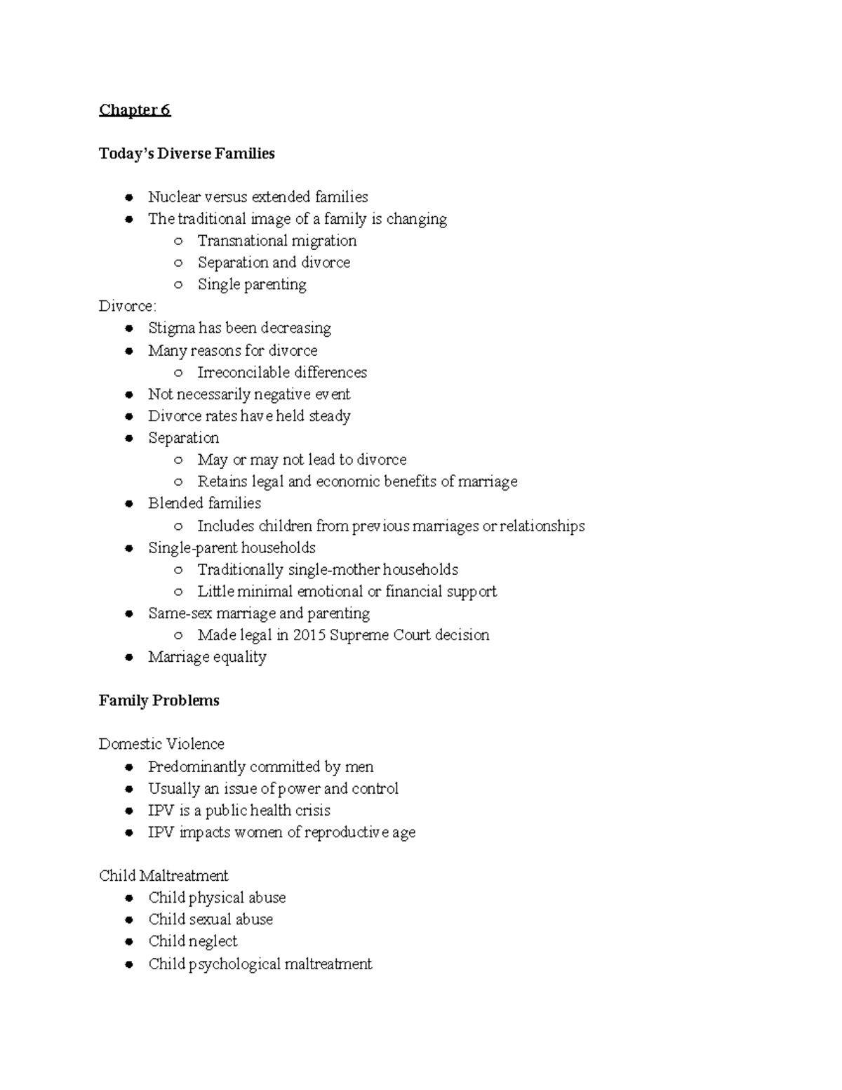 FSW 201 Class Notes - Professor. Pope - Chapter 6 Today’s Diverse ...