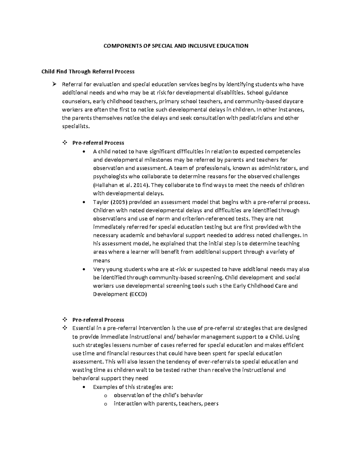 Components OF Special AND Inclusive Education COMPONENTS OF SPECIAL 