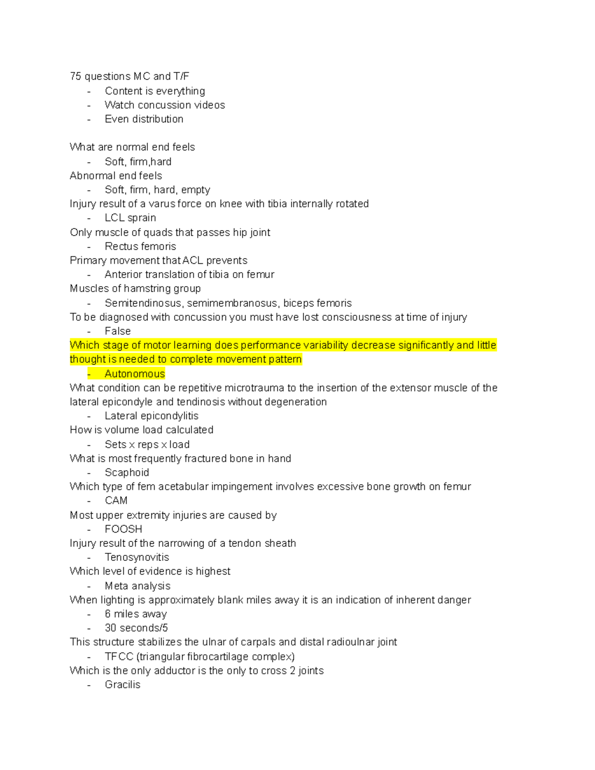 sports-med-final-review-75-questions-mc-and-t-f-content-is