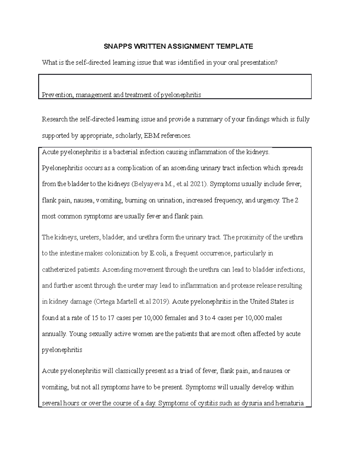 Reflection week-8 - discussion - SNAPPS WRITTEN ASSIGNMENT TEMPLATE ...
