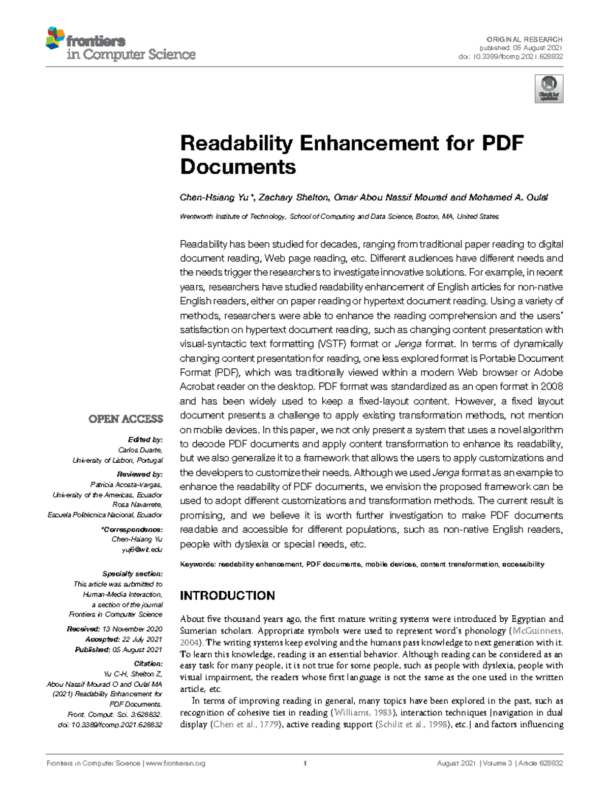 Readability Enhancement for PDF Documents - Readability Enhancement for ...