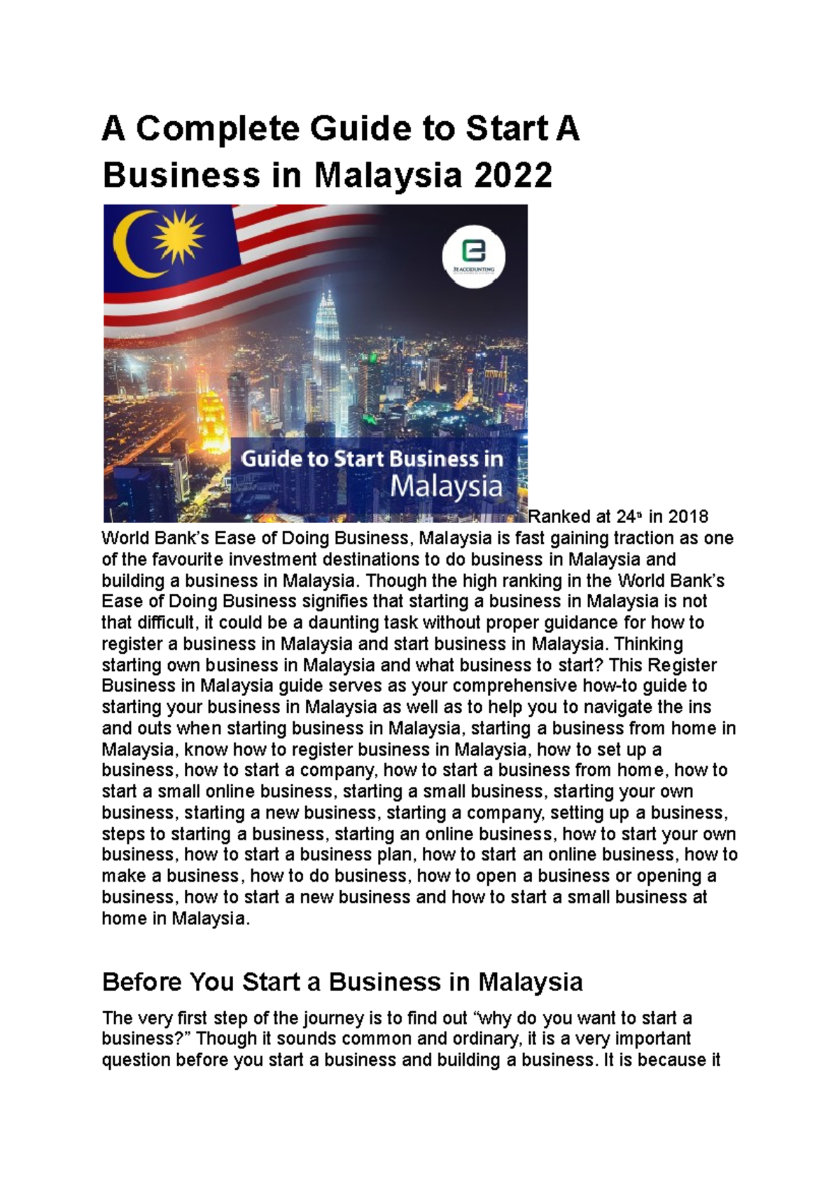 A Complete Guide To Start A Business In Malaysia 2022 - Though The High ...