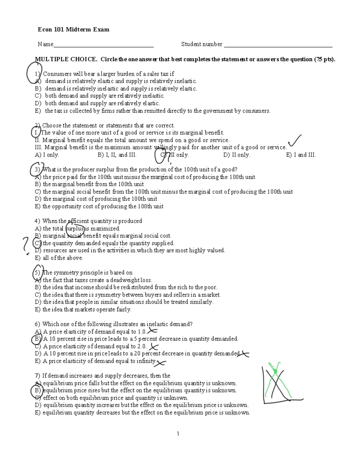 ECON101 Mid 011 - Midterm Practice 1 - Econ 101 Midterm Exam Name ...