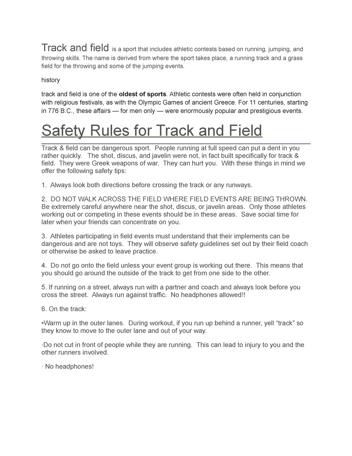 The 10 Commandments of Track and Field – Unleash Your Inner Athlete