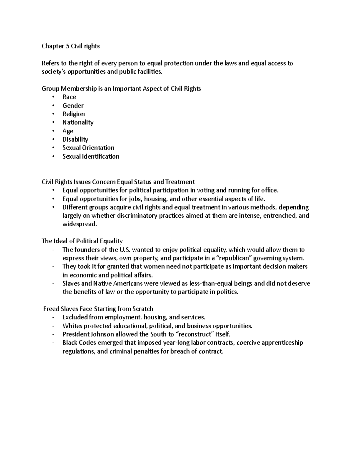 Chapter 5 Civil Rights - Akemon's Class - Chapter 5 Civil Rights Refers ...