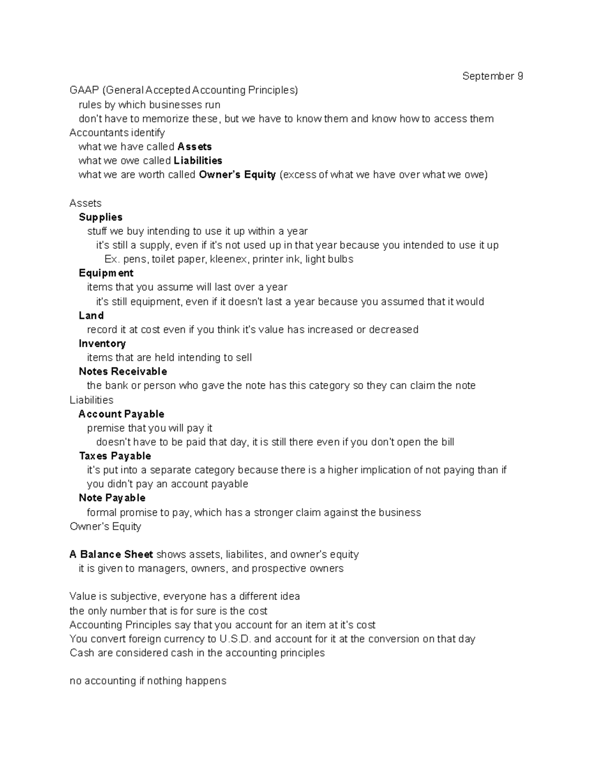 ACTY 2100 - My Lecture Notes on Basic Accounting Introduction (From ...