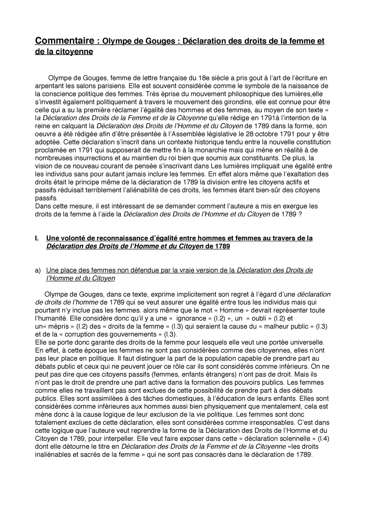 Postambule Olympe De Gouges Texte Pdf Dissertation Francais Olympe De Gouges - Toutes sortes de cours