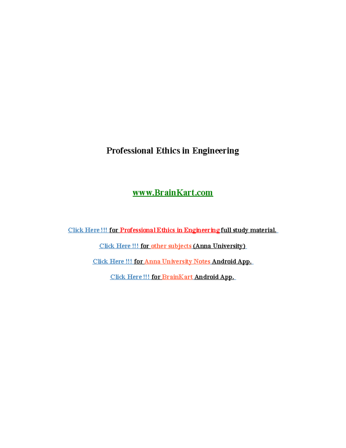 182 - GE8076, GE6075 Professional Ethics in Engineering - 2 marks ...