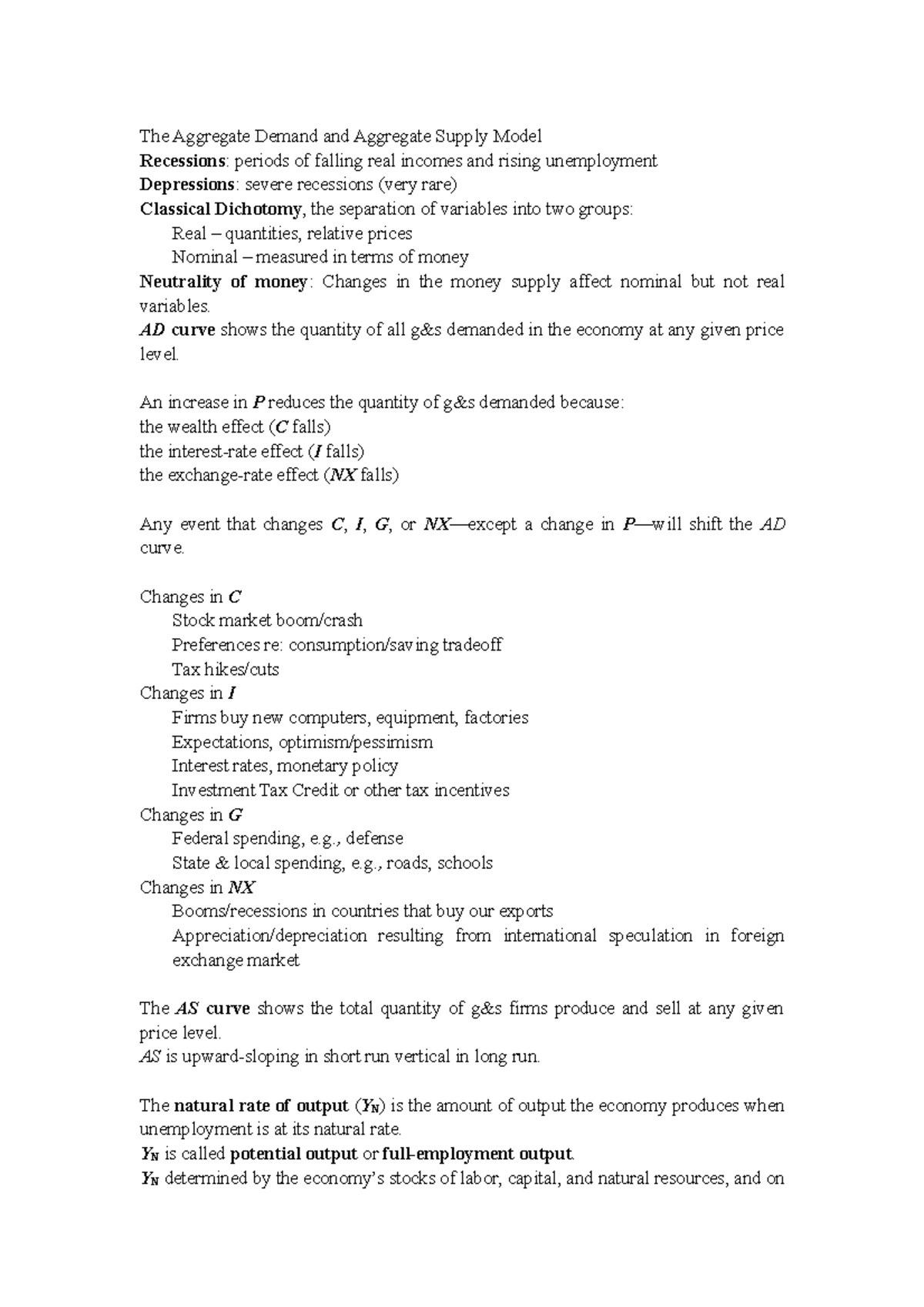 The Aggregate Demand and Aggregate Supply Model - The Aggregate Demand ...