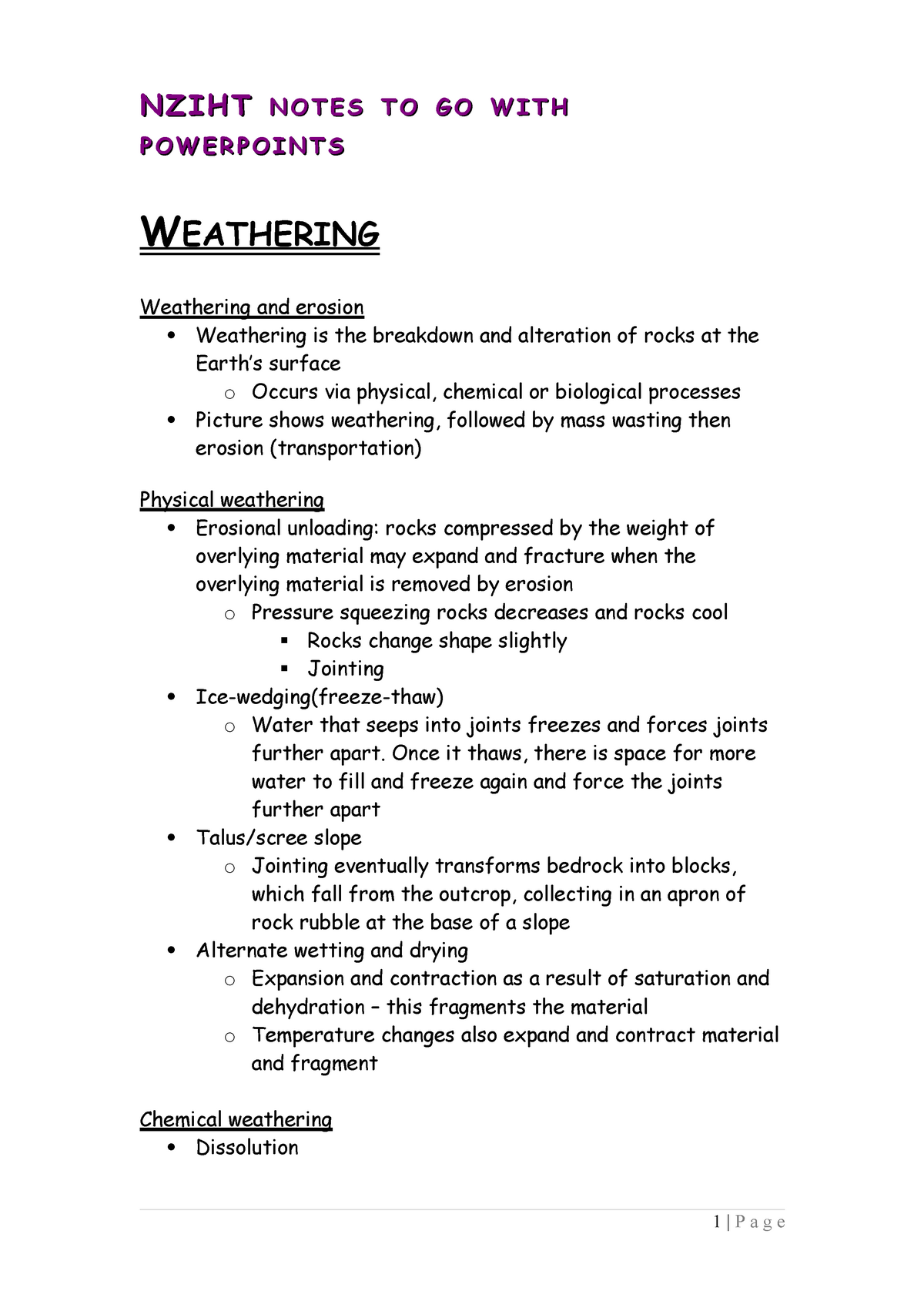 wetting and drying weathering