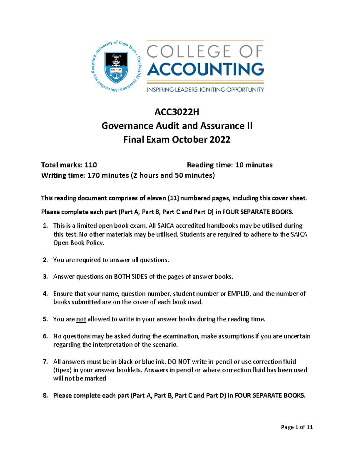 ACC3022H+October+2022+Scenario+and+Required - ACC3022H Governance Audit ...