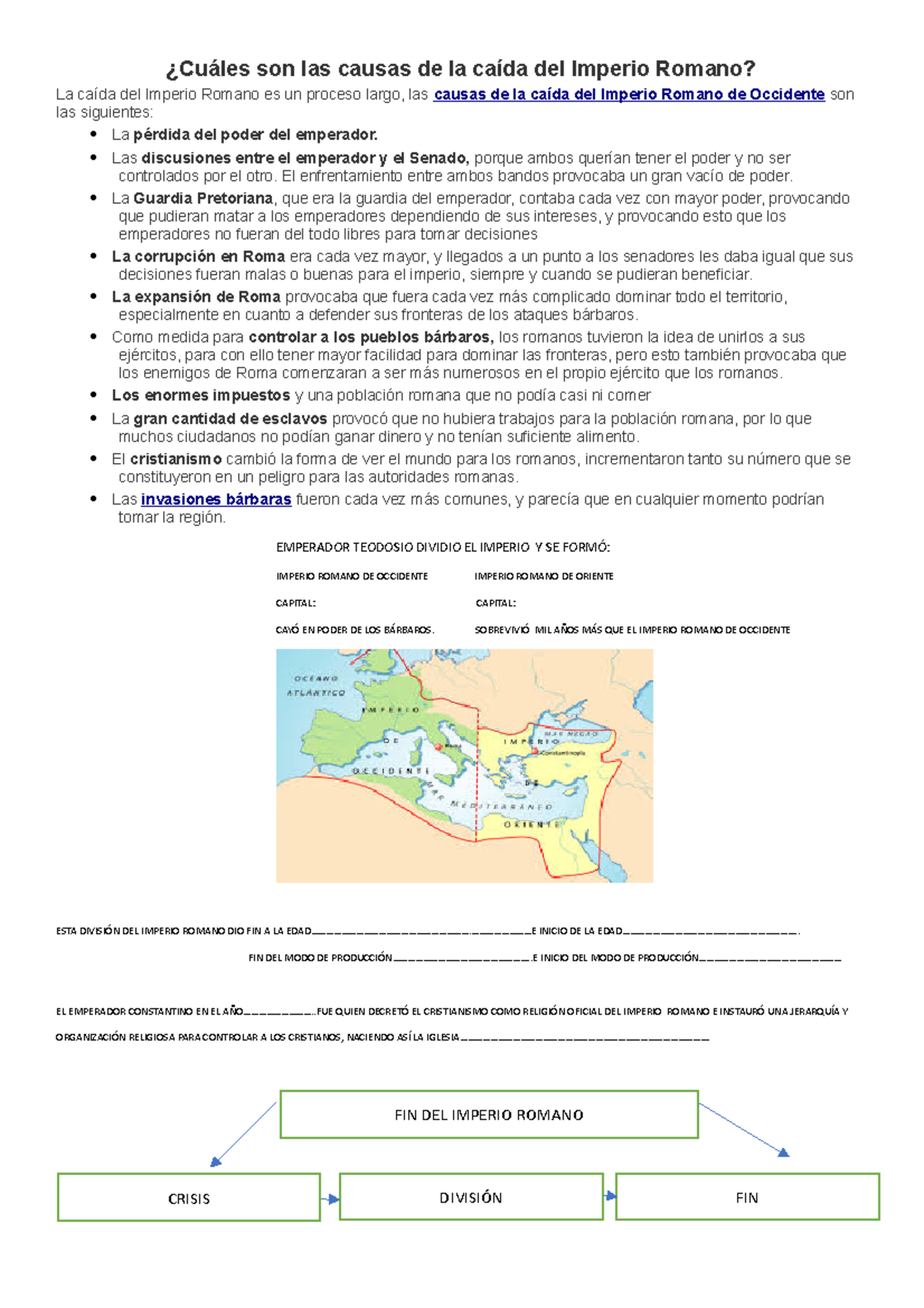 Crisis y caida del Imperio Romano - ¿Cuáles son las causas de la caída ...