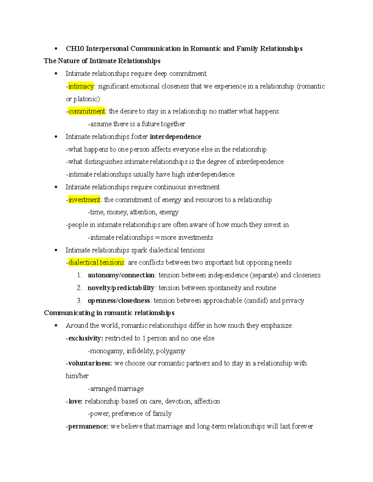 CH10 Interpersonal Communication in Romantic and Family Relationships ...