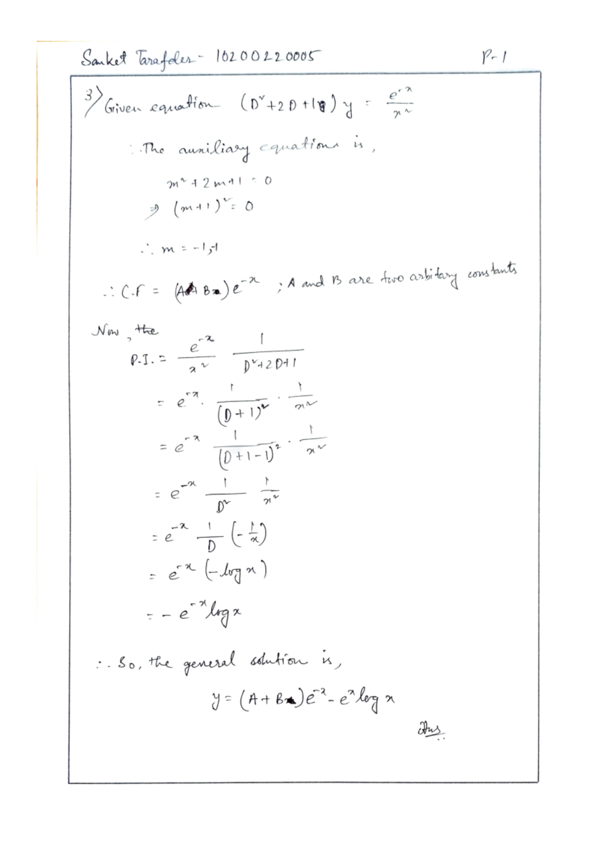 CA3 - Mathematics III - Assignment - Sanket anafelen 1620012 000S A 3 e ...