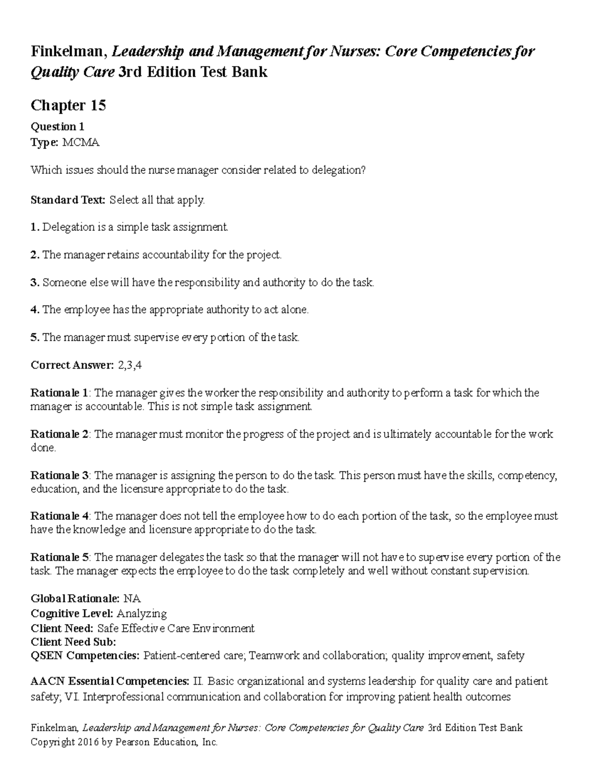 Ch 15 - Updated in 2022 - Finkelman, Leadership and Management for ...