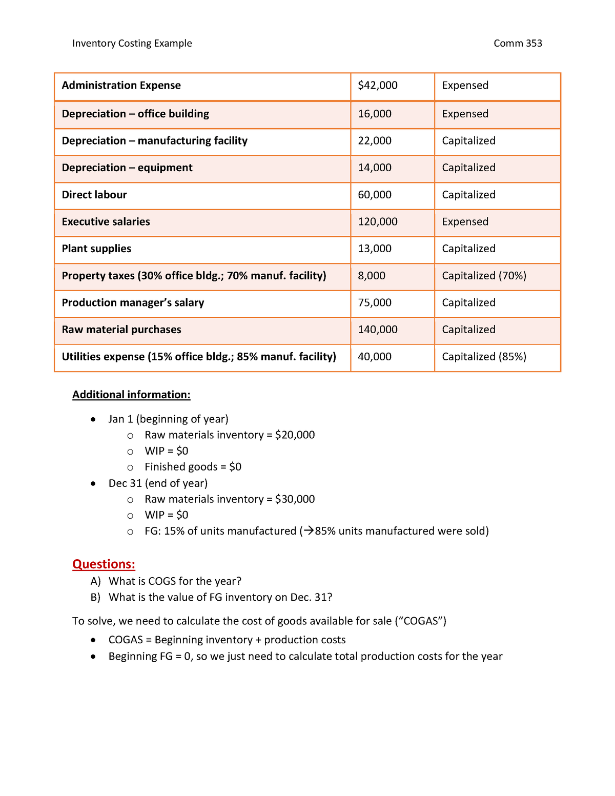 Ch06 Inventory Part 1 P6-10 Solution - Inventory Costing Example Comm ...