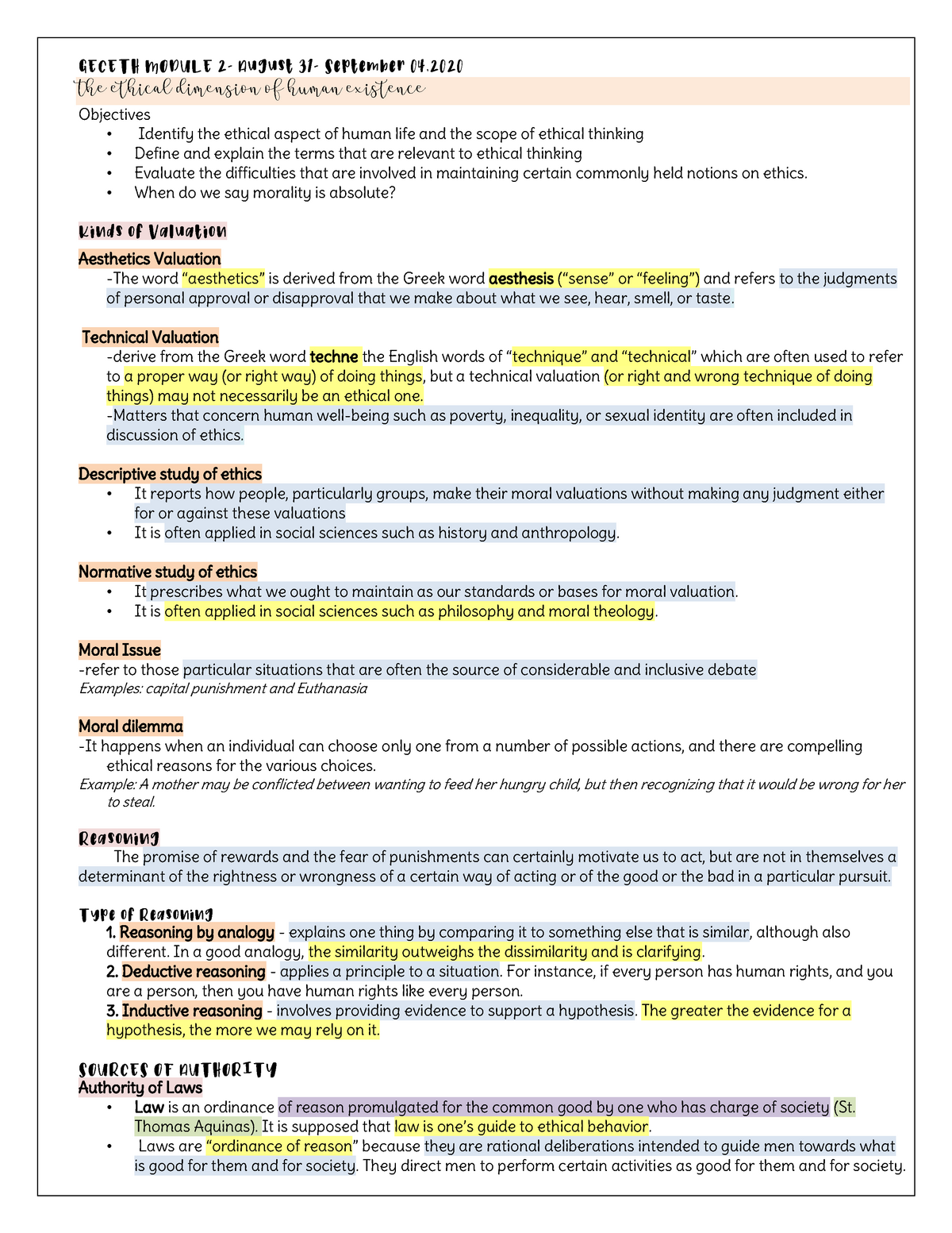 Geceth Module 2 Read Well Geceth Module 2 August 31 September 04 The Ethical Dimension Of Studocu