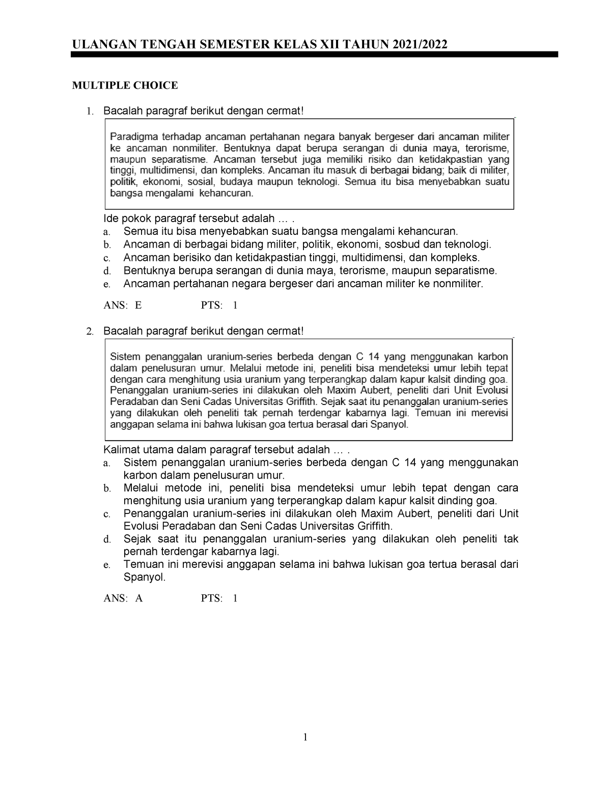 XII Bahasa Indonesia - Pembelajaran B.indo - ULANGAN TENGAH SEMESTER ...