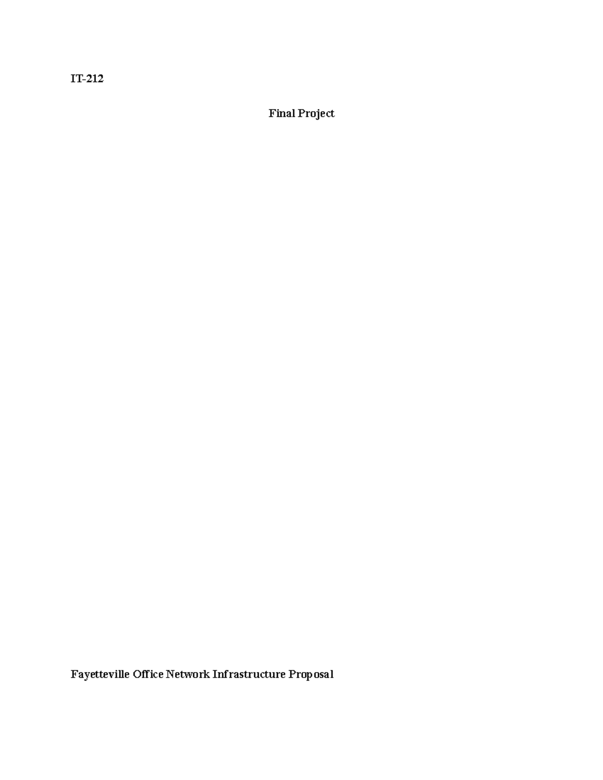 Final Project - IT- Final Project Fayetteville Office Network ...