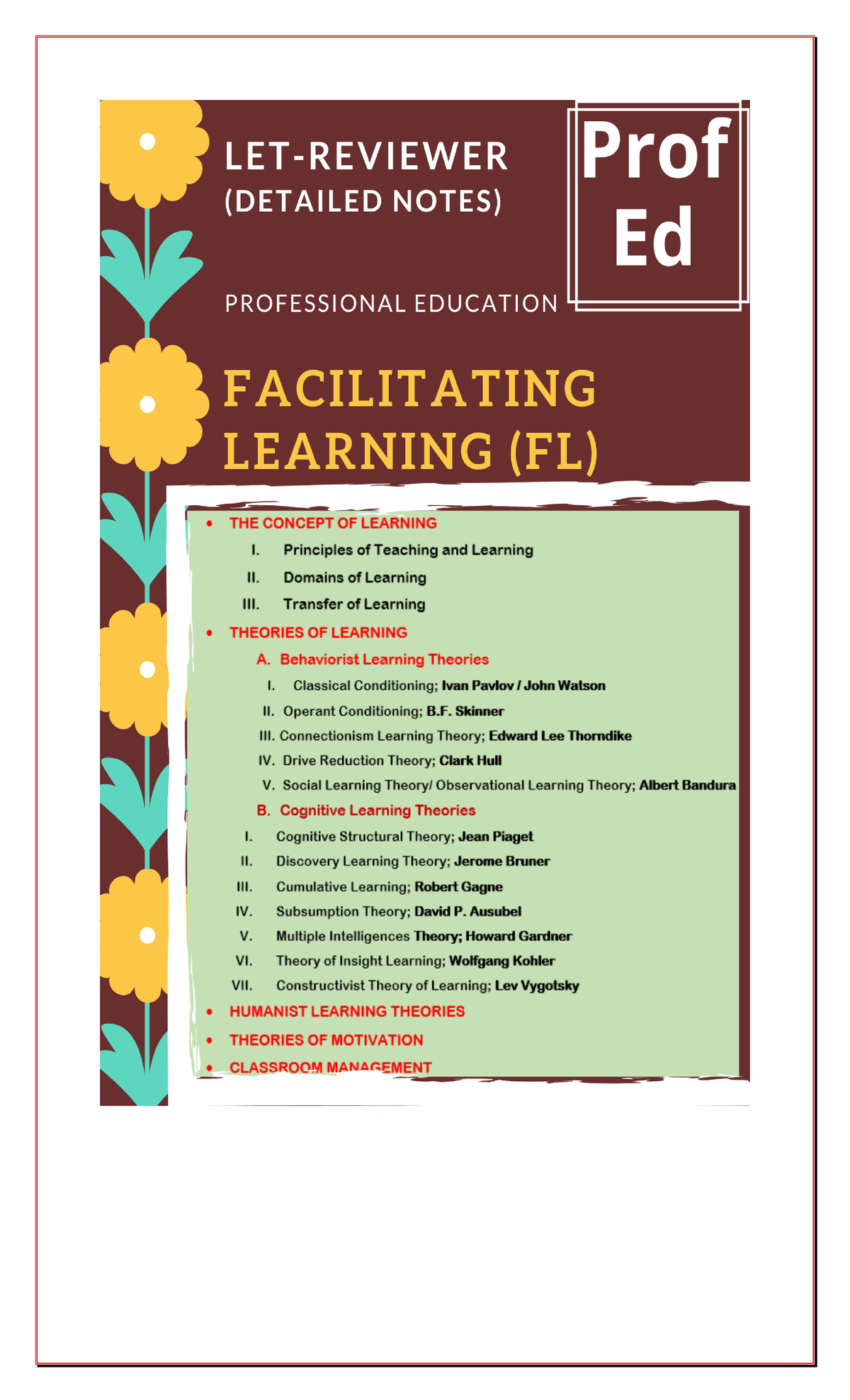 Facilitating Learning - The Concept of LEARNING The process by which ...