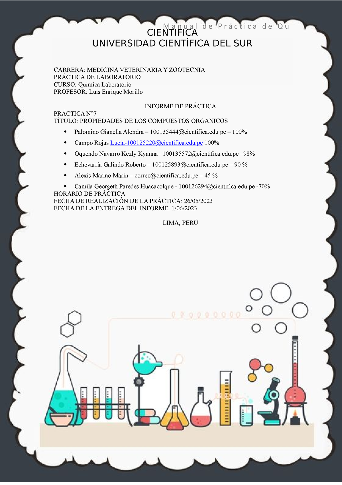 7. Septimo Imforme - ............. - Química General - UCSur - Studocu