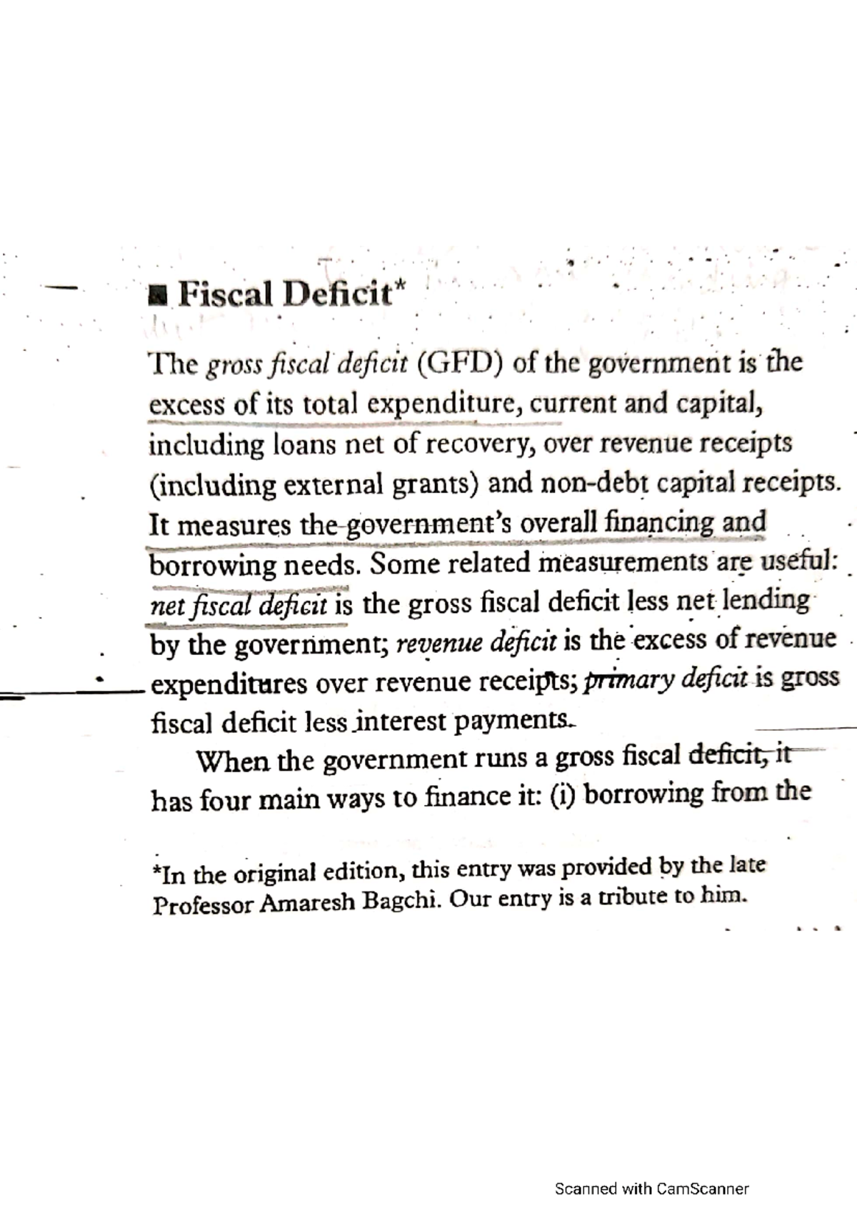 Fiscal Deficit - notes for pub eco in eco hons course - Public economy ...