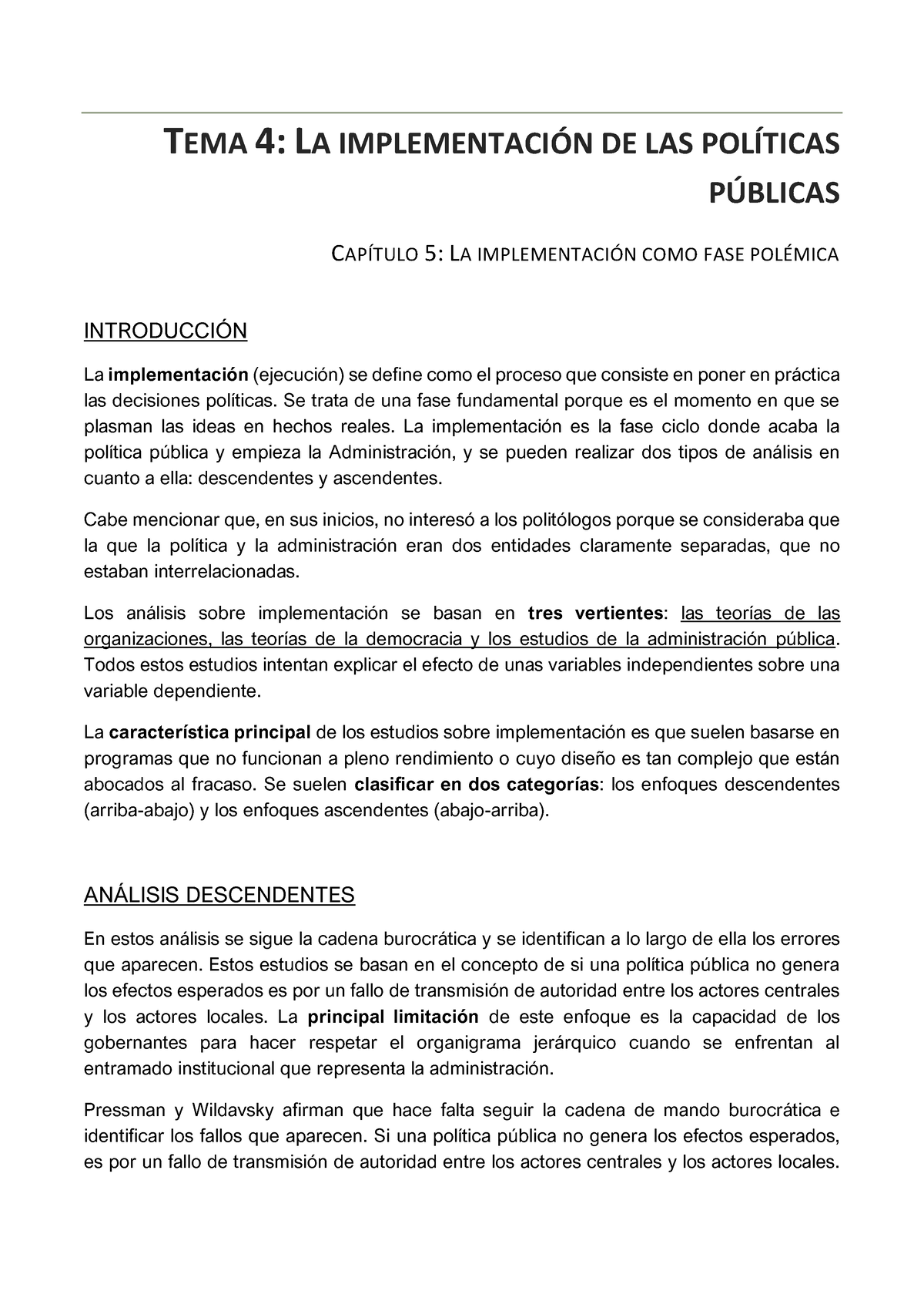 Tema 4 - Tema 4 De La Asignatura Políticas Públicas Con Veronica Viñas ...