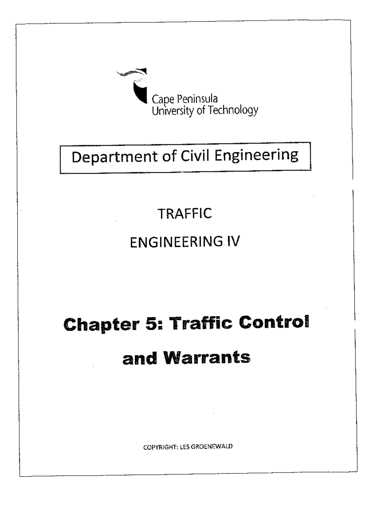 TRE notes Chapter 5 - Traffic Control - S062EPT - Studocu