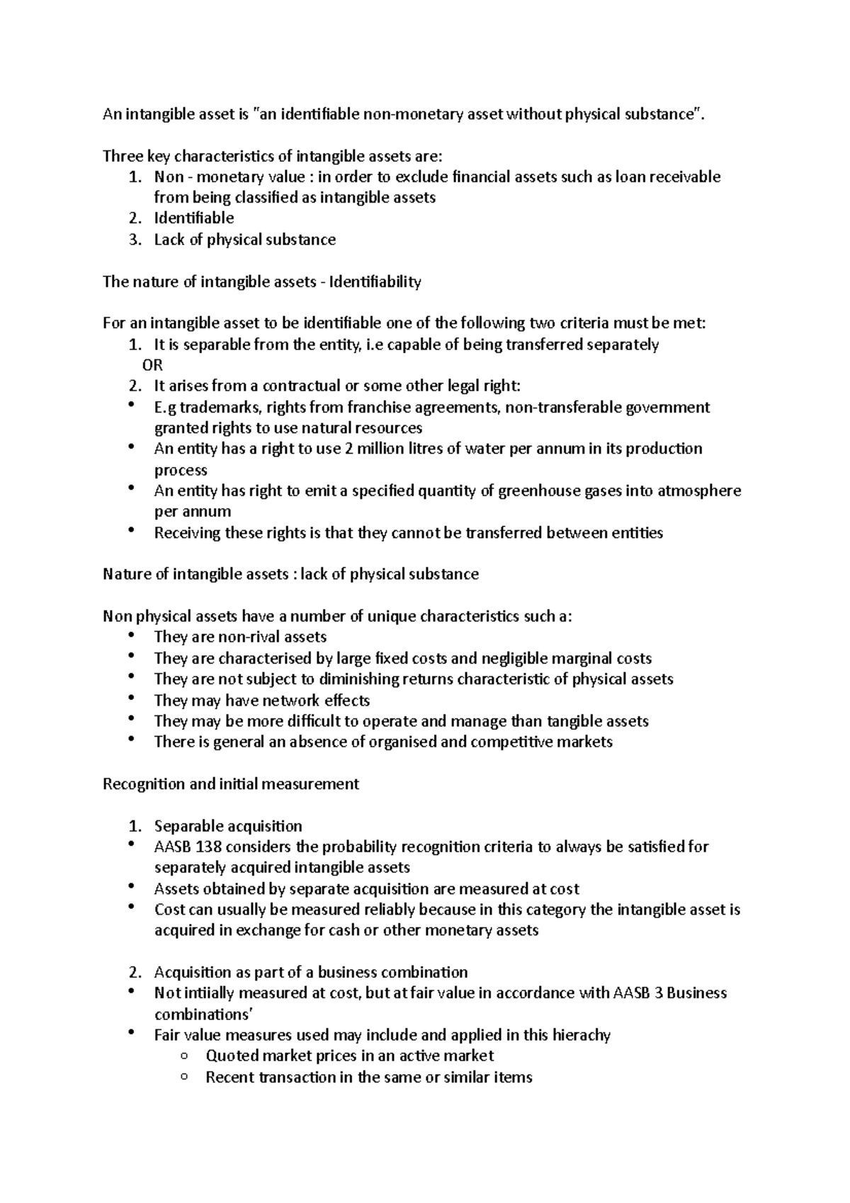 Intangible assets 224 - An intangible asset is 