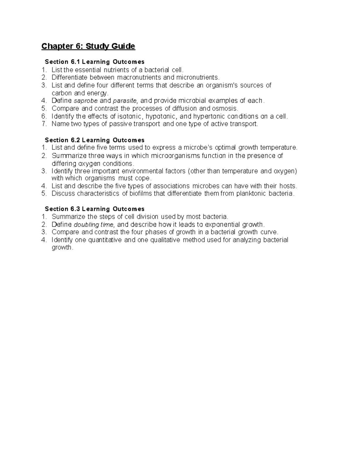 Chapter 6 Study Guide - Fall 2022 - Chapter 6: Study Guide Section 6 ...